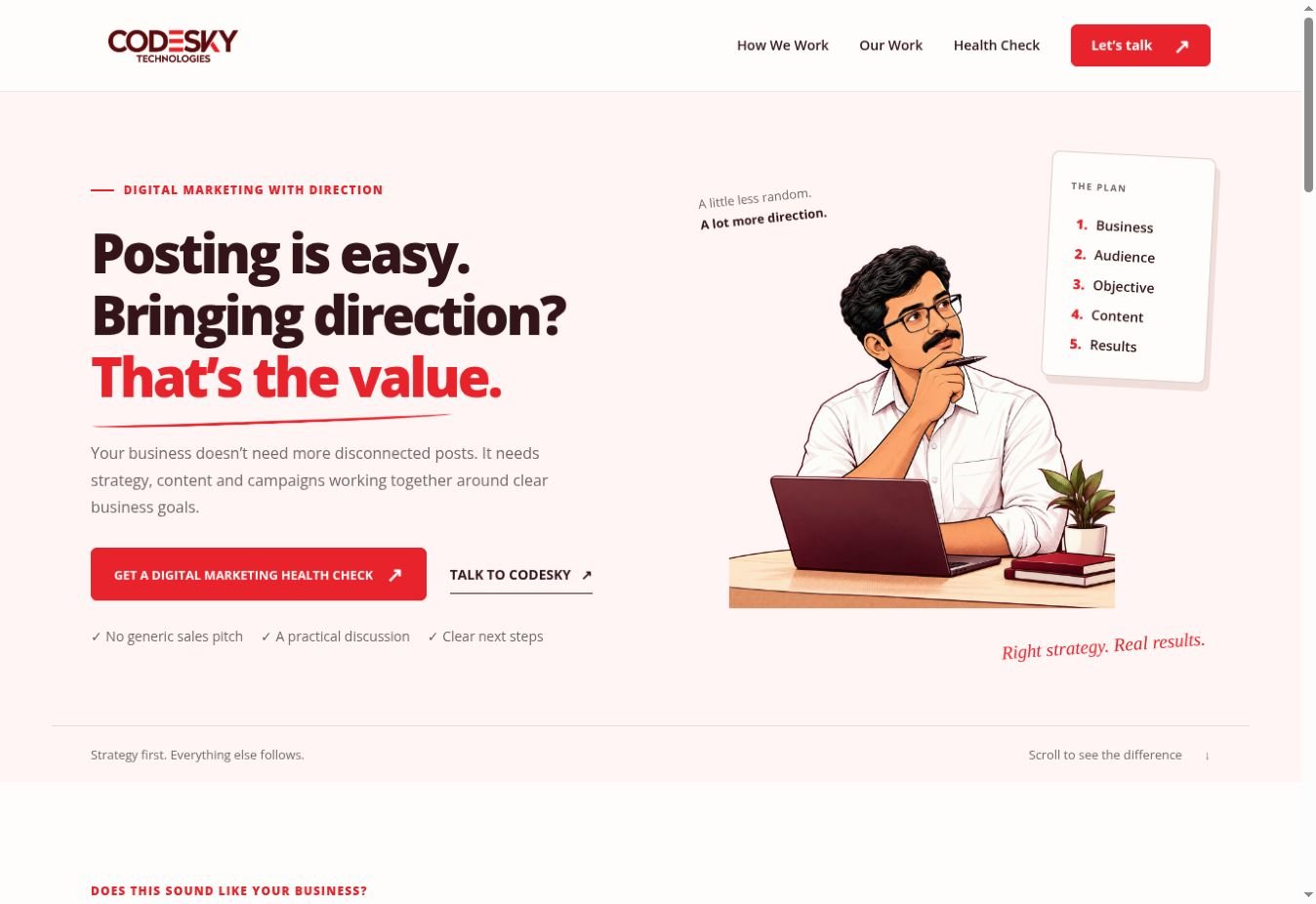 CODESKY digital marketing landing page